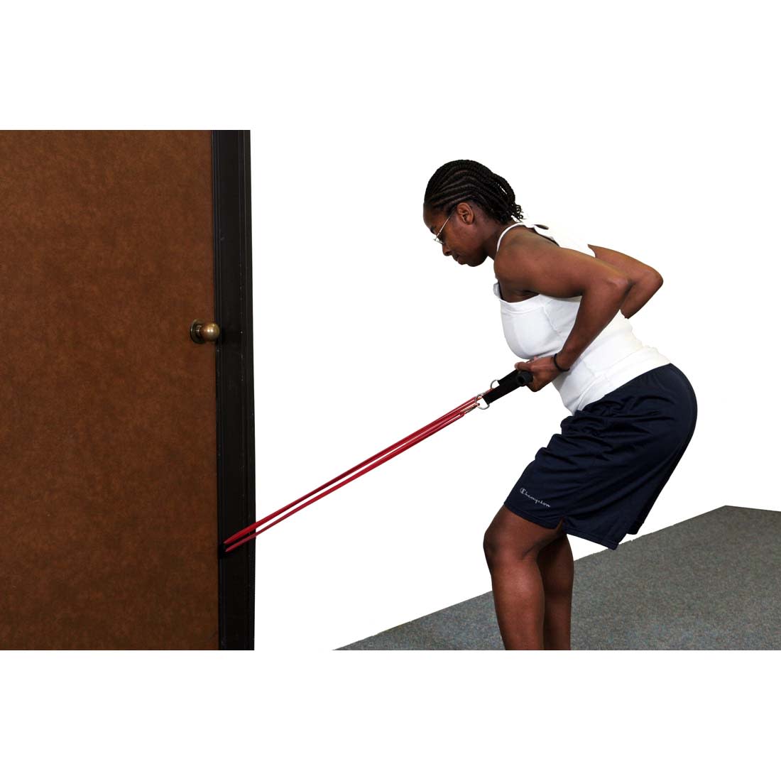 Resistance band rows shop with band in door