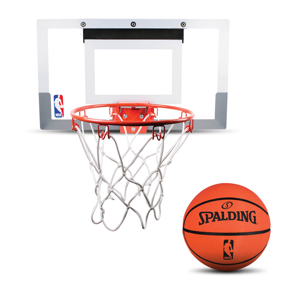 Perfect your fadeaway with the NBA Slam Jam over-the-door mini basketball b...