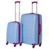 Swiss Case 4 Wheel Bold 2Pc Suitcase Set - Blue / Pink