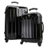 Swiss Case 4 Wheel 2Pc Hard Suitcase Set Black