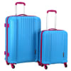 Swiss Case 4 Wheel EZ2C 2Pc Suitcase Set - Blue / Pink