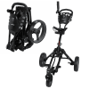 Caddymatic Golf 360° SwivelEase 3 Wheel Folding Golf Trolley Black
