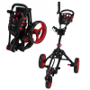EX-DEMO Caddymatic Golf 360° SwivelEase 3 Wheel Folding Golf Trolley Black/Red