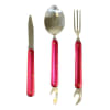 3 Piece Pink Cutlery Set by Camping.co.uk