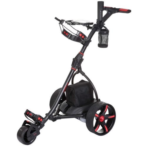 Caddymatic V2 Electric Golf Trolley / Cart With 18 Hole battery With Auto-Distance Functionality Black