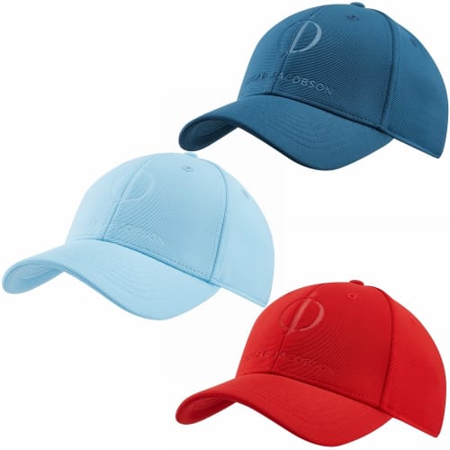 Oscar Jacobson Lynton Golf Cap 3 Pack, Cool Blue, Red, Teal