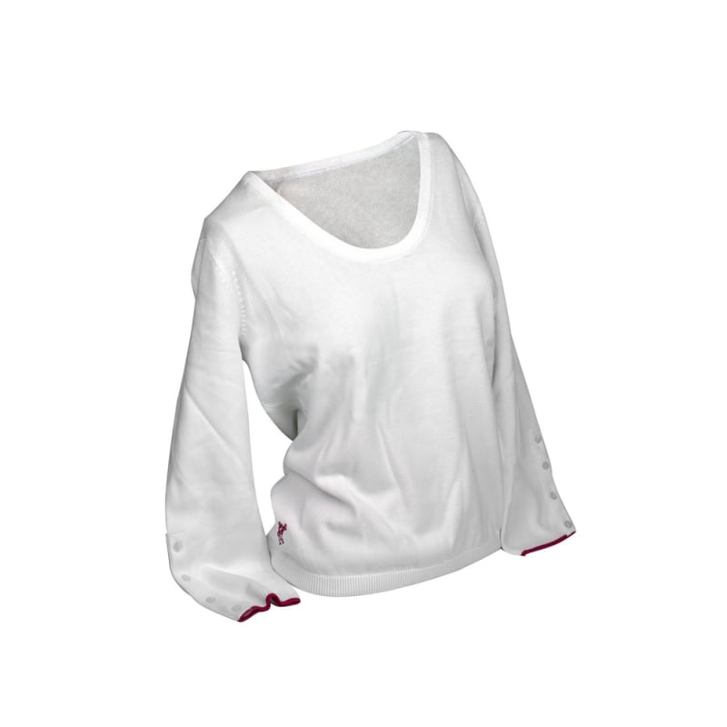 Ashworth Ladies Round Neck Sweater Buttoned Sleeves