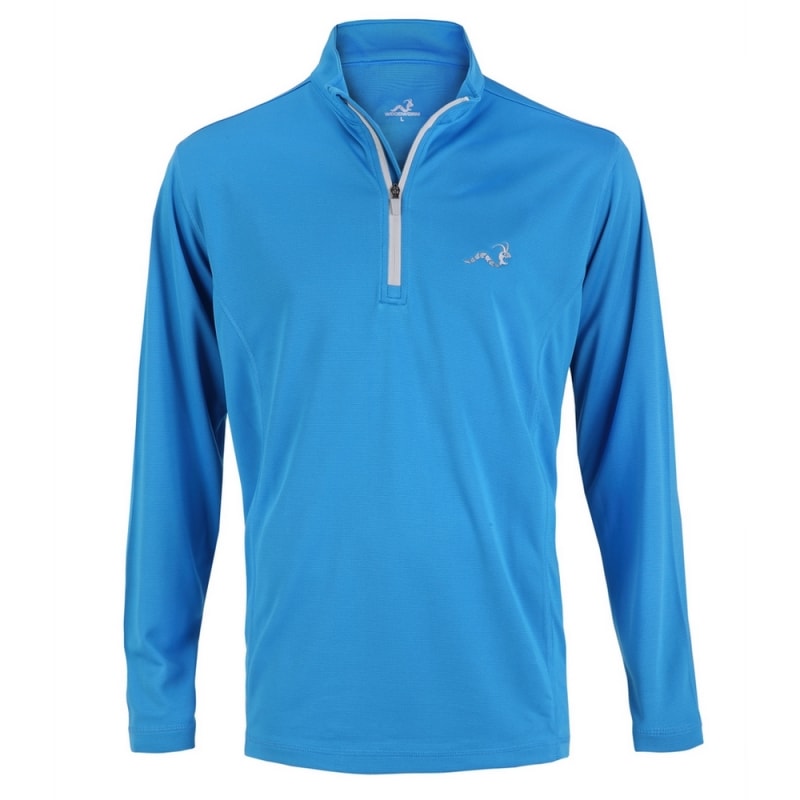 Woodworm 1/4 Zip Golf Pullover - Sky Blue / Silver 