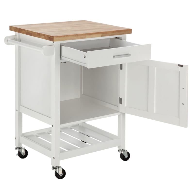 Homegear Compact Kitchen Storage Cart Island White just ...