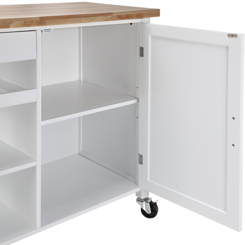 OPEN BOX Homegear Utility Kitchen Storage Cart Island White just 90.99