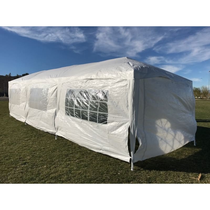 Palm Springs 10' x 30' White Party Tent Canopy Gazebo with ...