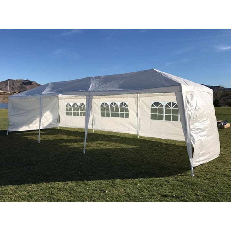 Palm Springs 10' x 30' White Party Tent Canopy Gazebo with ...