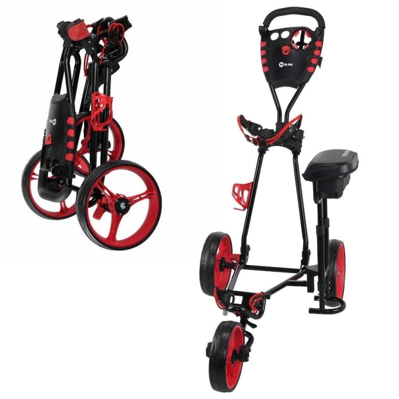 Ram Golf X-Pro Laser 3 Wheel Golf Pull Cart / Trolley with Seat
