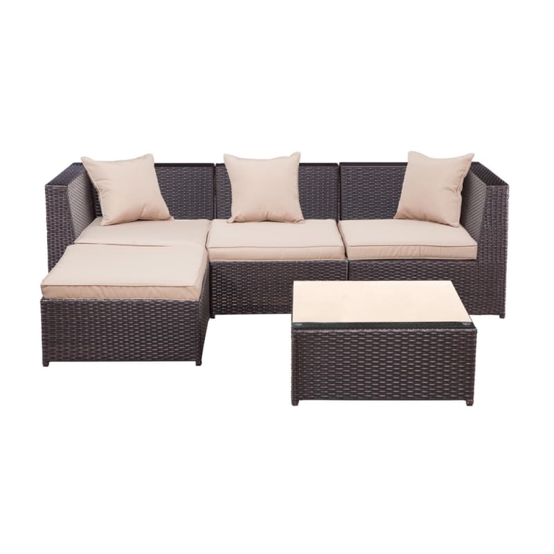 Open Box Palm Springs Outdoor 5 Pc Furniture Wicker Patio Set W Chairs Table Cushions Golf Outlets Of America Golf Outlets Of America