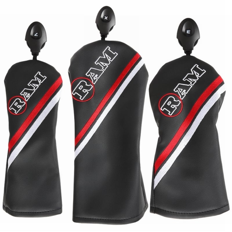 Ram FX Golf Headcover 3pc Set For Driver, Fariway Wood and Hybrid Rescue Wood