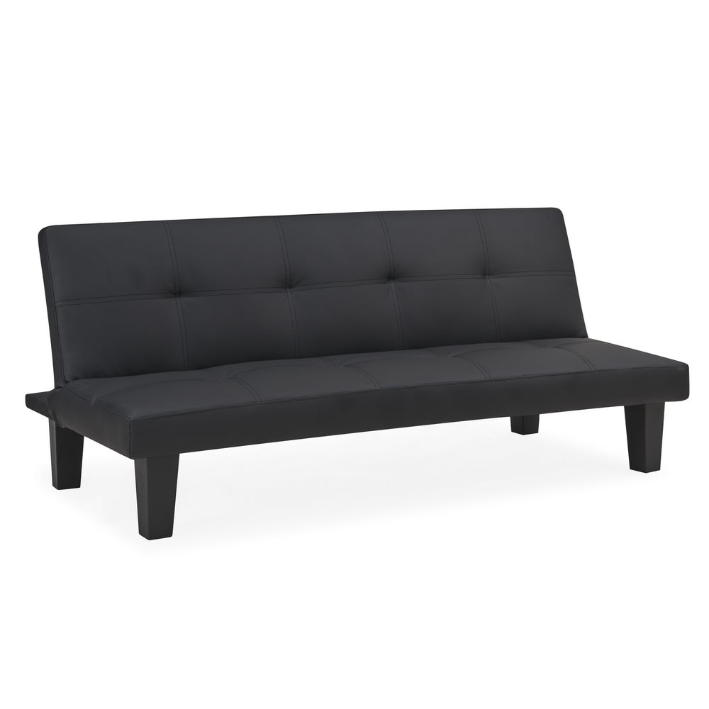 Homegear Modern Faux Leather Sofa Couch Bed Black