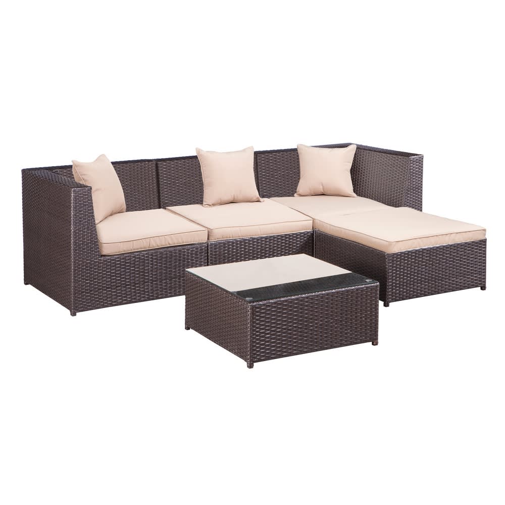Open Box Palm Springs Outdoor 5 Pc Furniture Wicker Patio Set W Chairs Table Cushions Golf Outlets Of America Golf Outlets Of America