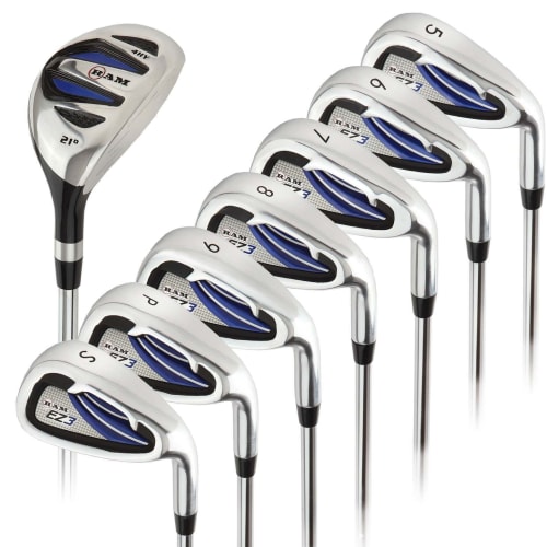 Ram Golf EZ3 Mens Right Hand +1 Inch Iron Set 5-6-7-8-9-PW-SW - HYBRID INCLUDED