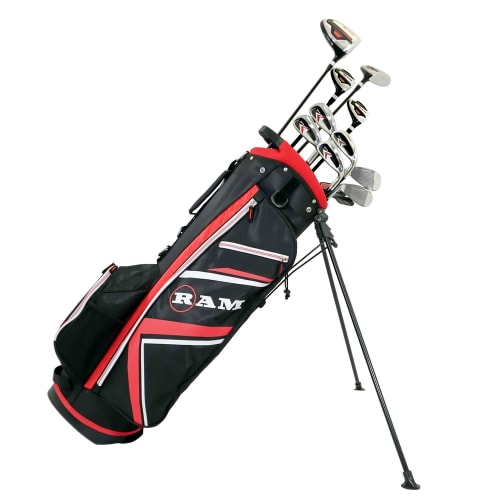 Ram Golf Accubar 16pc Golf Clubs Set - Graphite Shafted Woods and Irons - Mens Left Hand