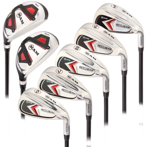 Ram Golf Accubar Mens Clubs All Graphite Iron Set 6-7-8-9-PW with Hybrids 24° and 27°