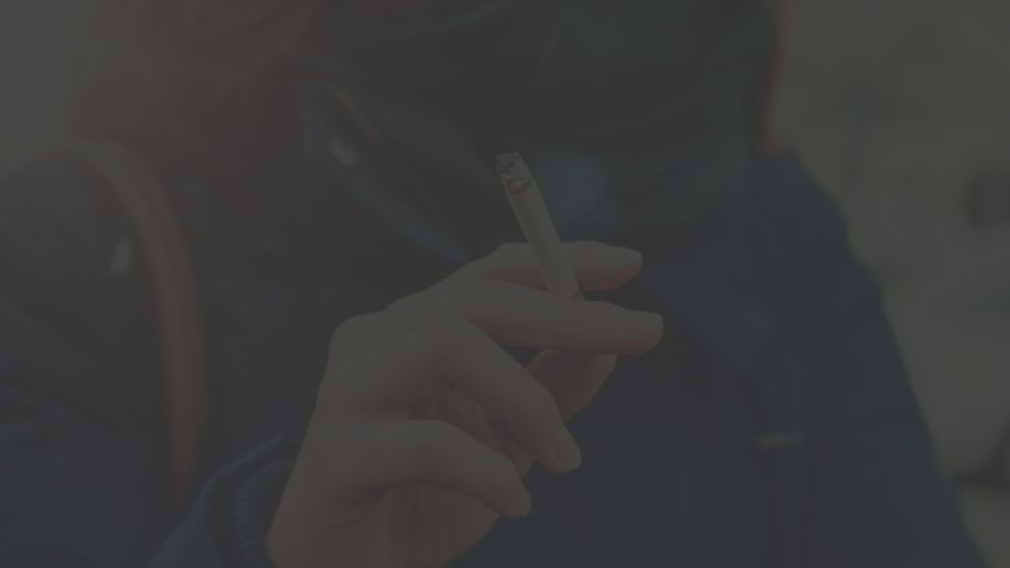 woman smoking a cigarette