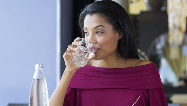 woman drinking water