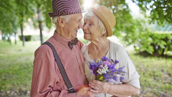 older romantic couple