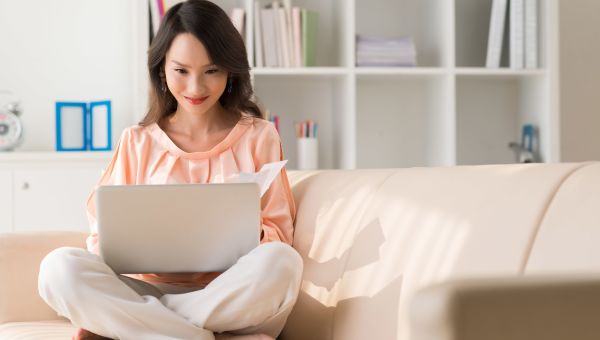 laptop, computer, couch