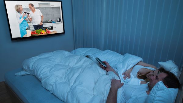 sleep, tv, television, bedroom, couple