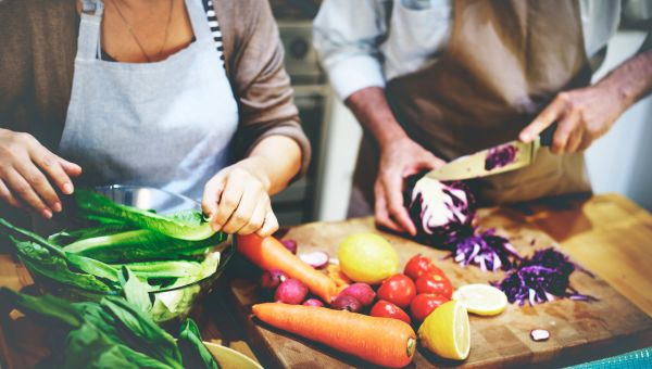 preparing vegetables