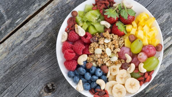 fruit, nuts, granola