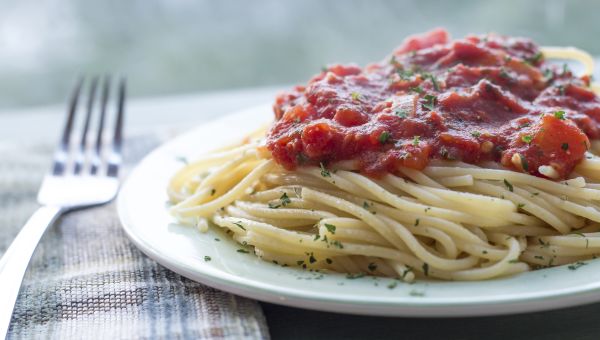 pasta, noodles, spaghetti, marinara, tomato sauce