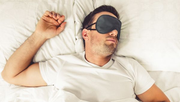 sleep mask, man sleeping