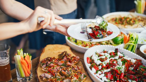 holiday dinner, feast, meal, vegetables