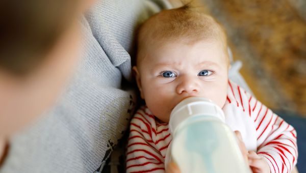 baby, bottle, milk, father, feeding