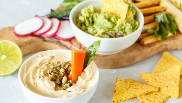 Hummus and avocado dip