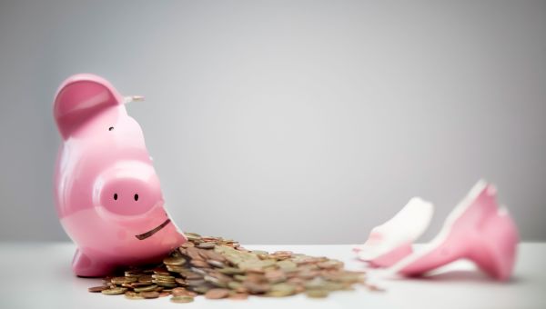 broken piggy bank