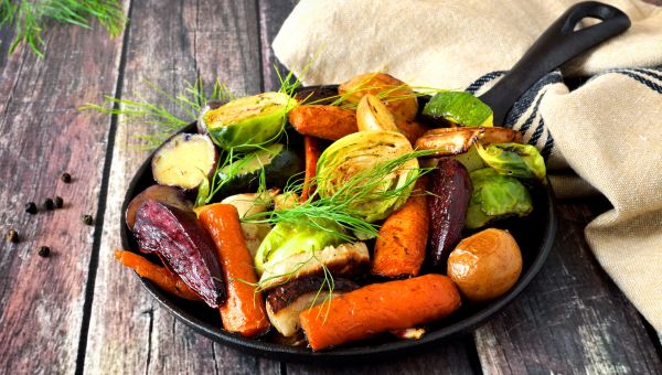 Skillet of roasted vegetables