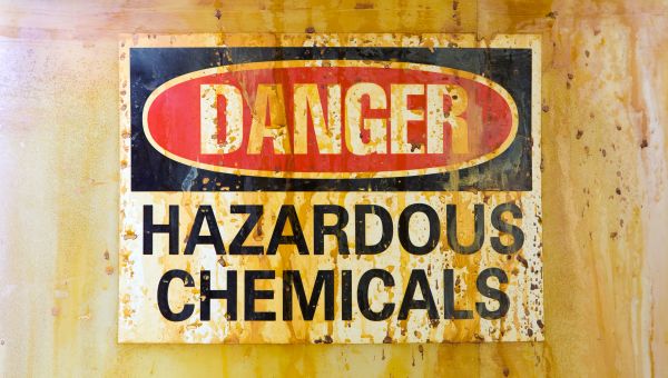 A warning sign for hazardous chemicals