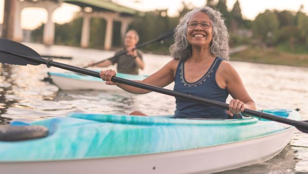 woman kayaking