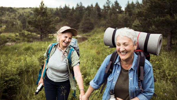 mature couple on a hike