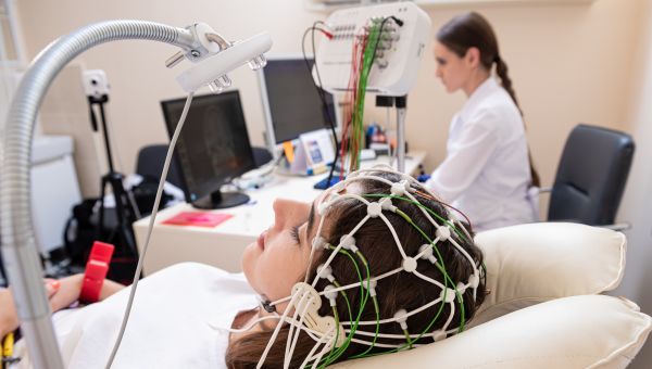 person getting an electroencephalogram (EEG)