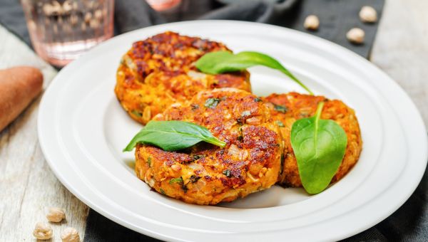 Sweet potato patties on a plate