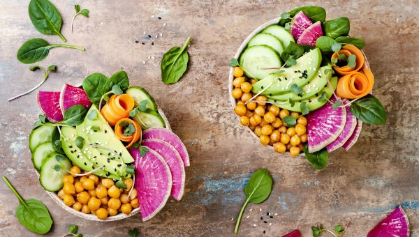 salad, avocado, cucumber