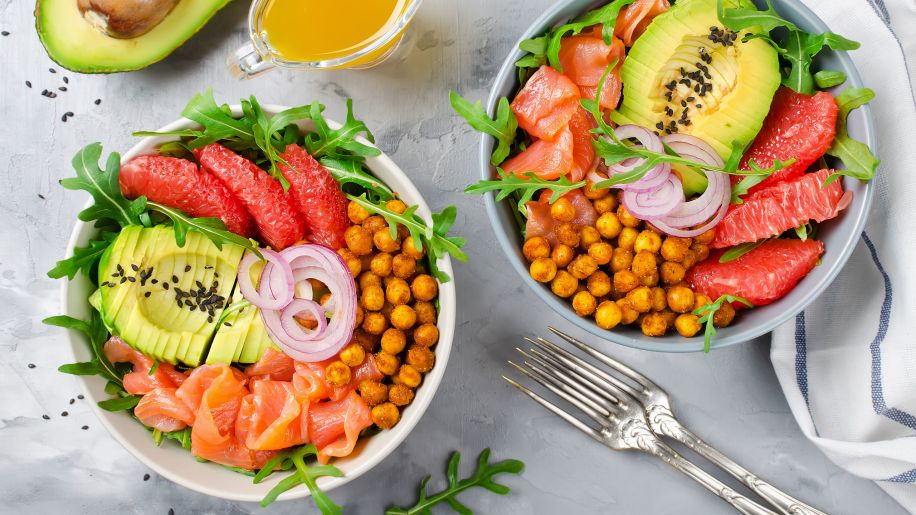 salad, chickpeas, bowls