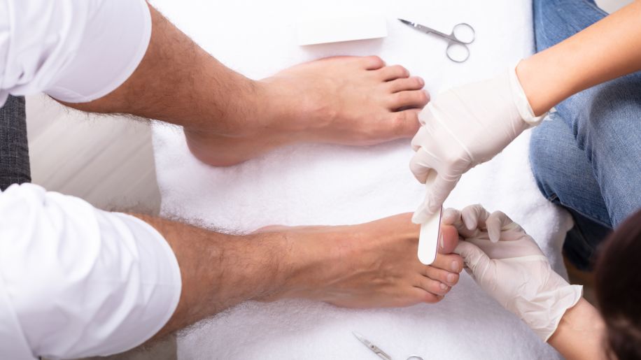 man getting a pedicure