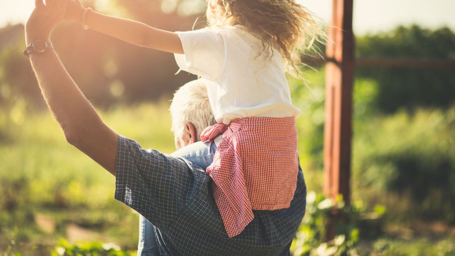 man with grand daughter