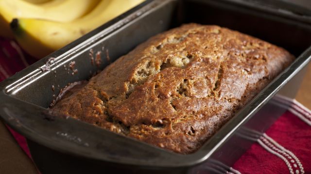 Banana nut bread fresh from the oven.  