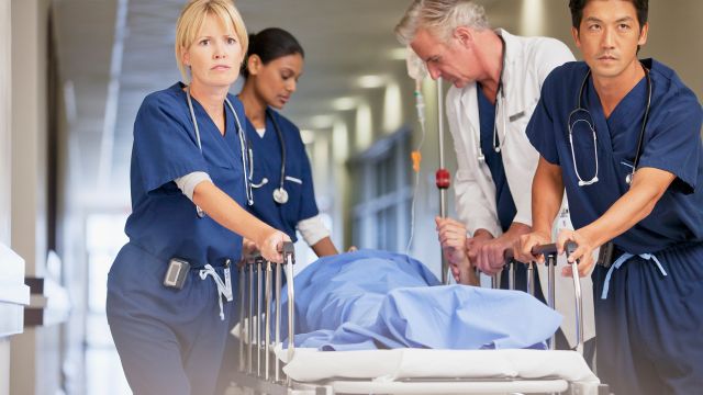 Doctors rush a patient to the ER in the critical time after a stroke. Time lost is brain lost when it comes to stroke. 