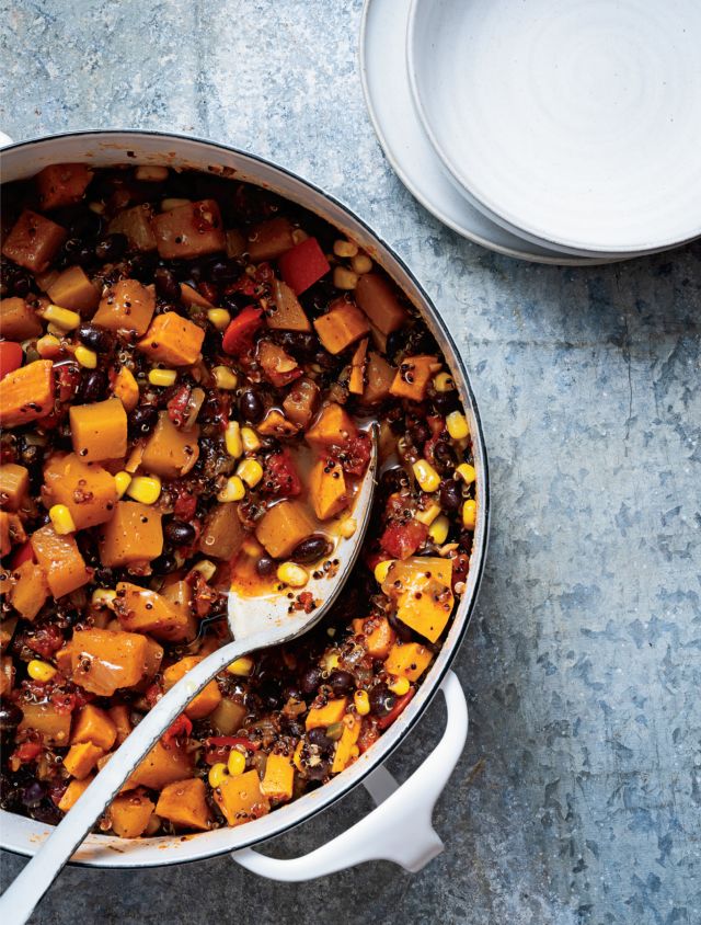 Bowl of quinoa and cooked vegetables